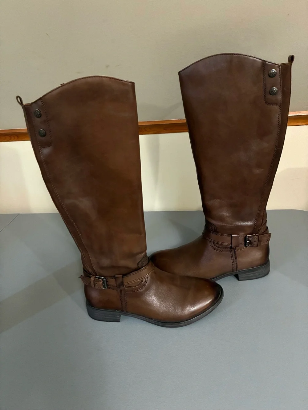 bussola Tall Trapani Brown Leather Knee High Riding Boots